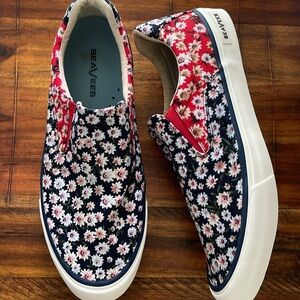 SEAVEES Womens Hawthorne DAISY Slip On Sneakers Shoes Casual floral   Sz 11